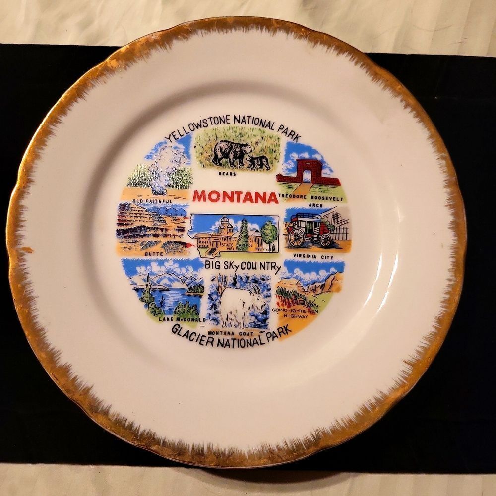 Yellowstone national park Montana plate